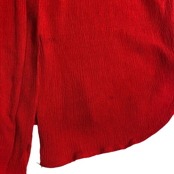 Vintage Niki & Danielle Top Womens 16 Red Rock N Roll Embroidered Pocket Gauze - Picture 6 of 16